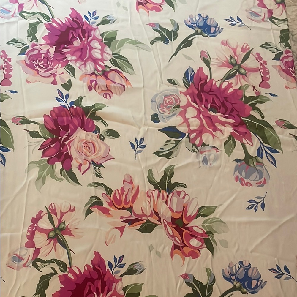 Floral Fabric with Pink and Green Accents